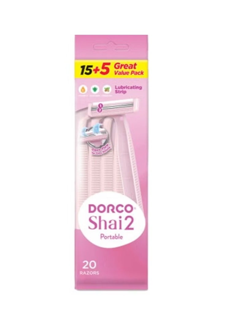DORCO Shai2 Women Disposable Razor 15+5 