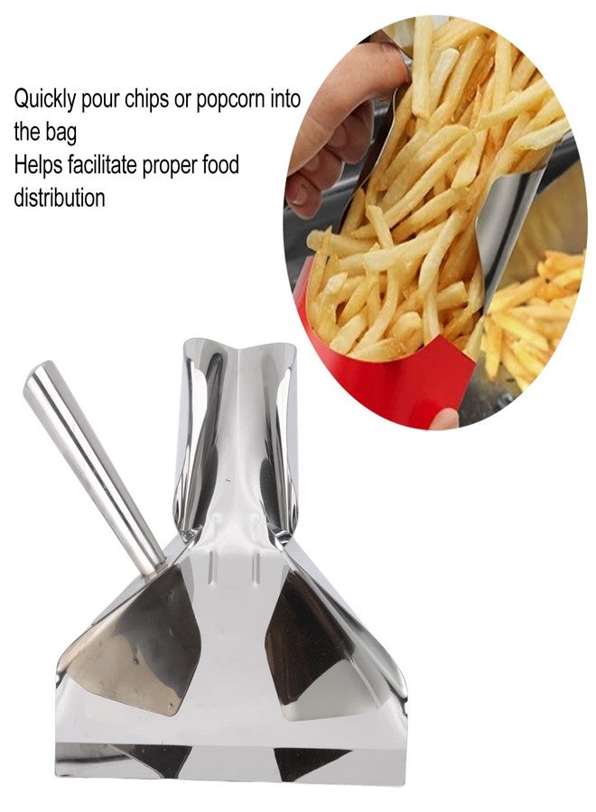Jiawu Popcorn Scoop, Stainless Steel French Fry Scooper Scoop, Quick Fill Tool for Food Bags & Boxes, French Fries Shovel, French Fry Bagger Scooper for French Fries, Snacks, Ice - Image 2