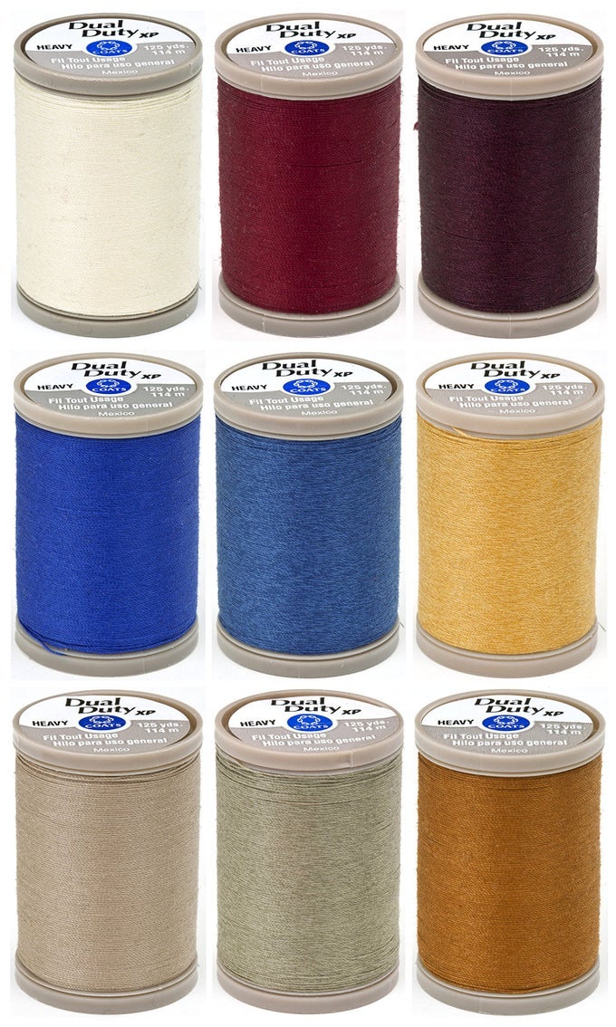 9 COLOR PACK NO 2 CLARK DUAL DUTY XP HEAVY WEIGHT THREAD 125YDS EACH