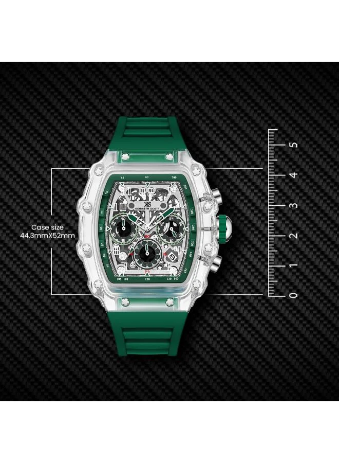 KENNETH SCOTT Men's Silicone Multi Function Watch K25103-ZSHI - 44.3X52 mm