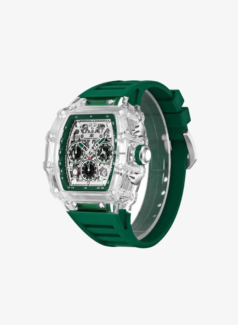 KENNETH SCOTT Men's Silicone Multi Function Watch K25103-ZSHI - 44.3X52 mm