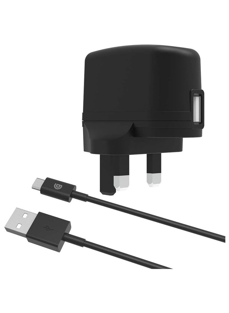 Griffin Griffin Single Port 2.4A Mains Charger, UK w/ 1m Micro-USB Cable - Black - Image 4