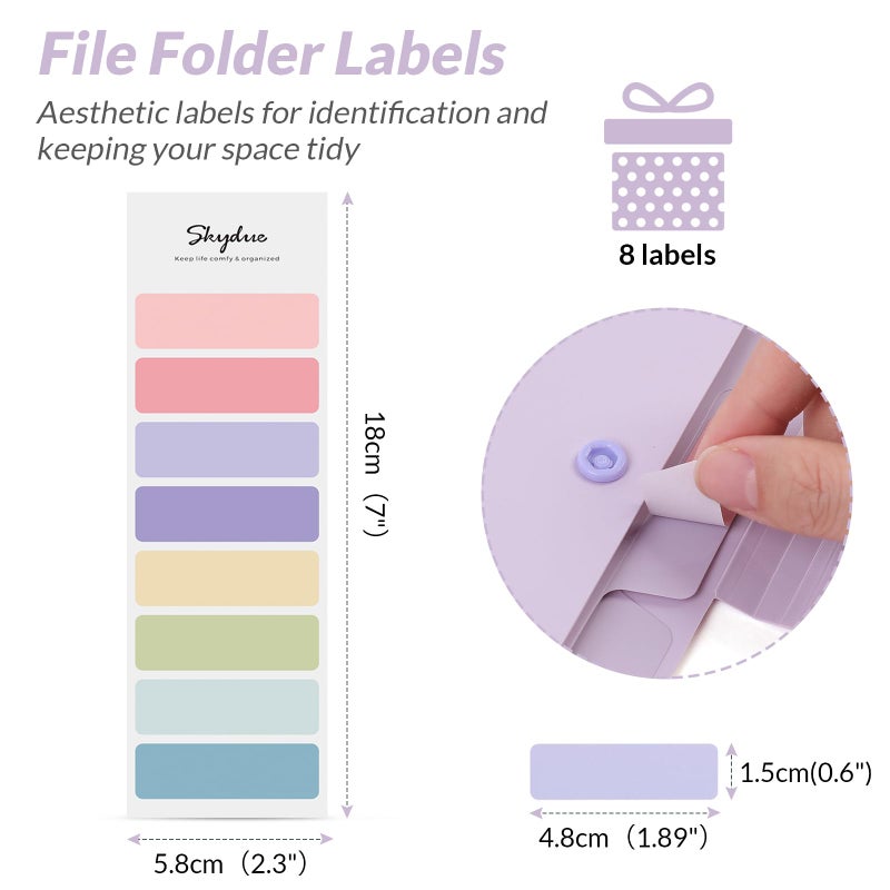 SKYDUE Expanding File Organizer with 5 Pockets, Accordion File Folders with Labels, Portable Document Paper Bill Receipt Organizer, Home College School Office Supplies, Letter Size, Lilac - Image 4