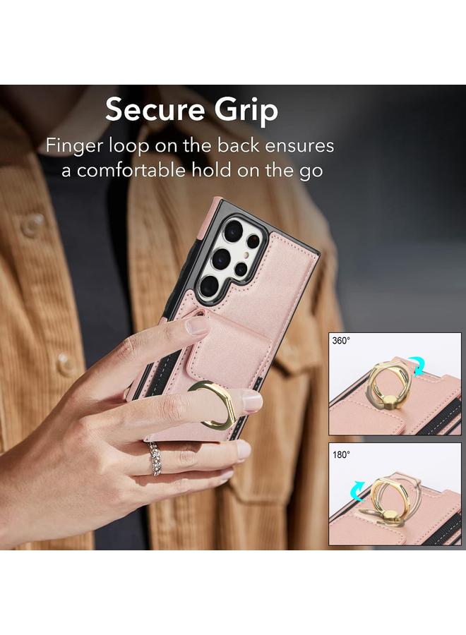 S-TOP Case For Samsung Galaxy S22 Ultra 5G Elastic Card Bag Ring Holder Phone Case - Image 2