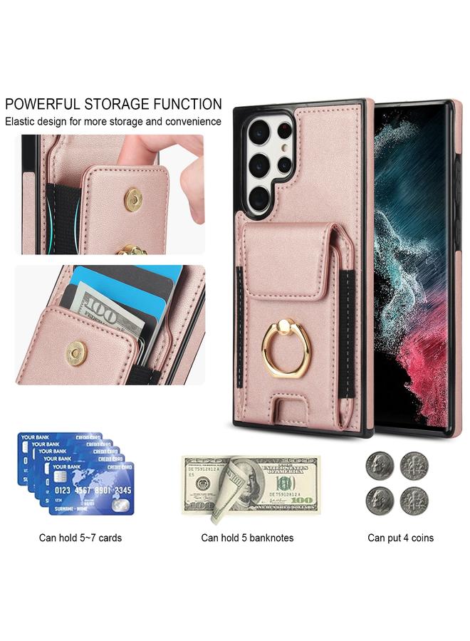 S-TOP Case For Samsung Galaxy S22 Ultra 5G Elastic Card Bag Ring Holder Phone Case - Image 5