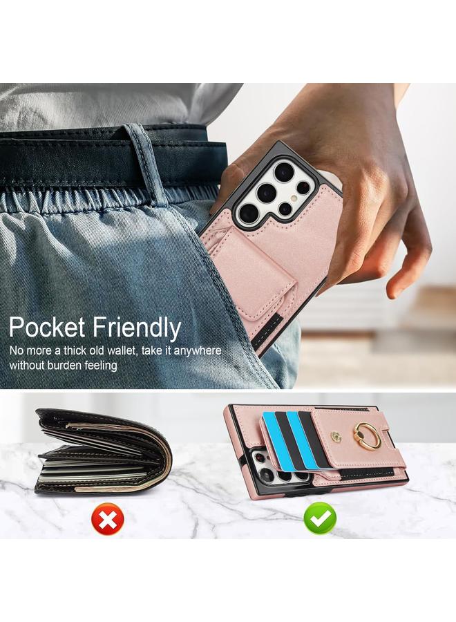 S-TOP Case For Samsung Galaxy S22 Ultra 5G Elastic Card Bag Ring Holder Phone Case - Image 3