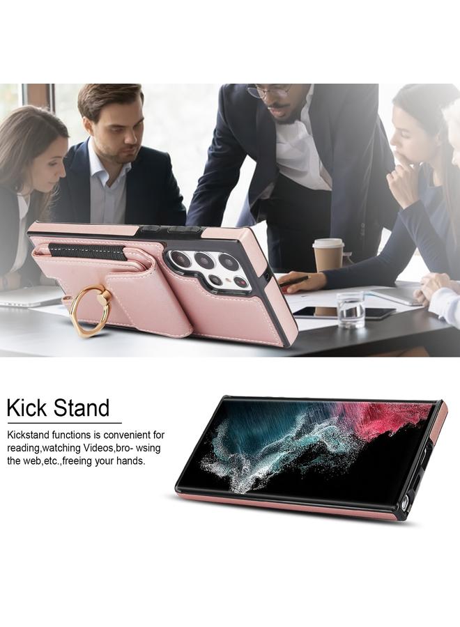 S-TOP Case For Samsung Galaxy S22 Ultra 5G Elastic Card Bag Ring Holder Phone Case - Image 4