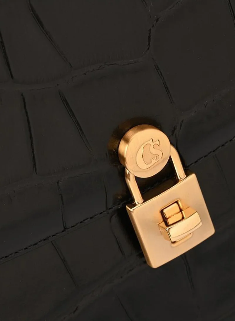 Carmen Steffens  Classic Black Croco Bag for Women | Best Price UAE