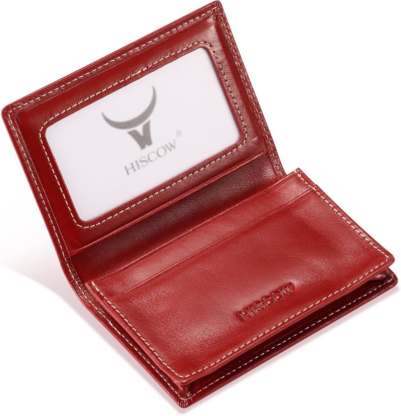 HISCOW Leather Business Card Case Holder for Men & Women, Italian Calfskin - Image 1