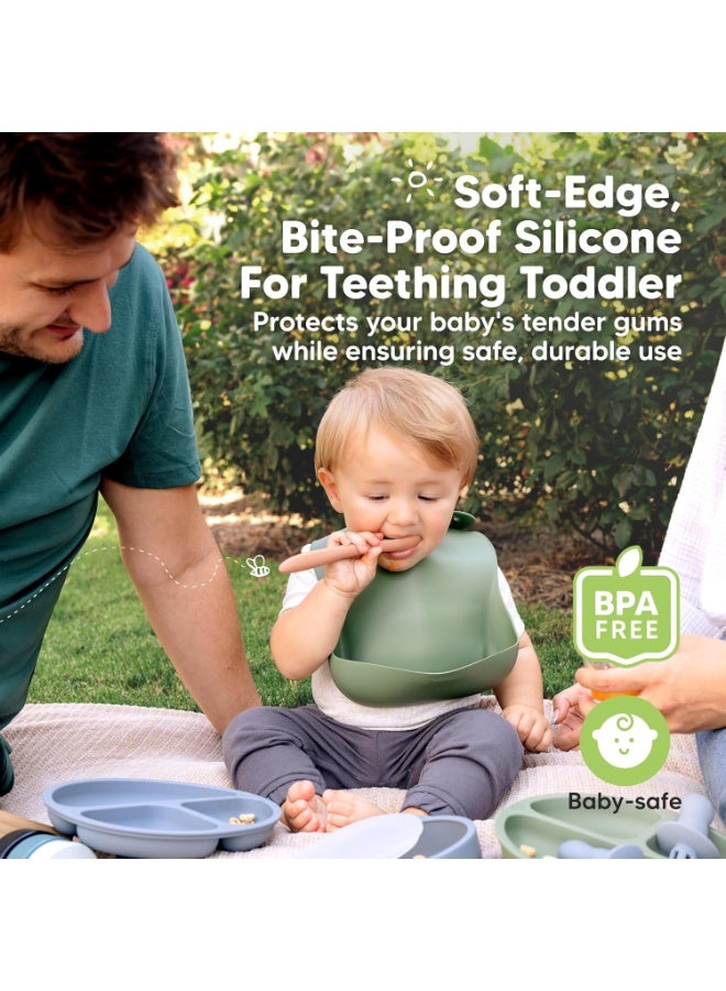 KeaBabies Silicone Baby Spoons, Self Feeding 6-12 months - 3-Pack Baby Weaning Eating Utensils, Toddler First Food Training Spoon, Infant, Kids Feeding Supplies Essential Set,Dishwasher-safe (Roseate) - Image 4