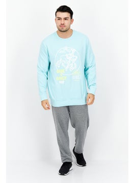 Levi's Men Crew Neck Graphic Long Sleeve Sweatshirt, Light Turqoiuse  - Image 2