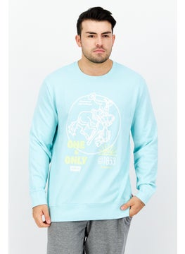 Levi's Men Crew Neck Graphic Long Sleeve Sweatshirt, Light Turqoiuse  - Image 1