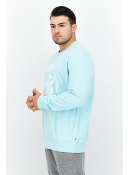 Levi's Men Crew Neck Graphic Long Sleeve Sweatshirt, Light Turqoiuse  - Image 4