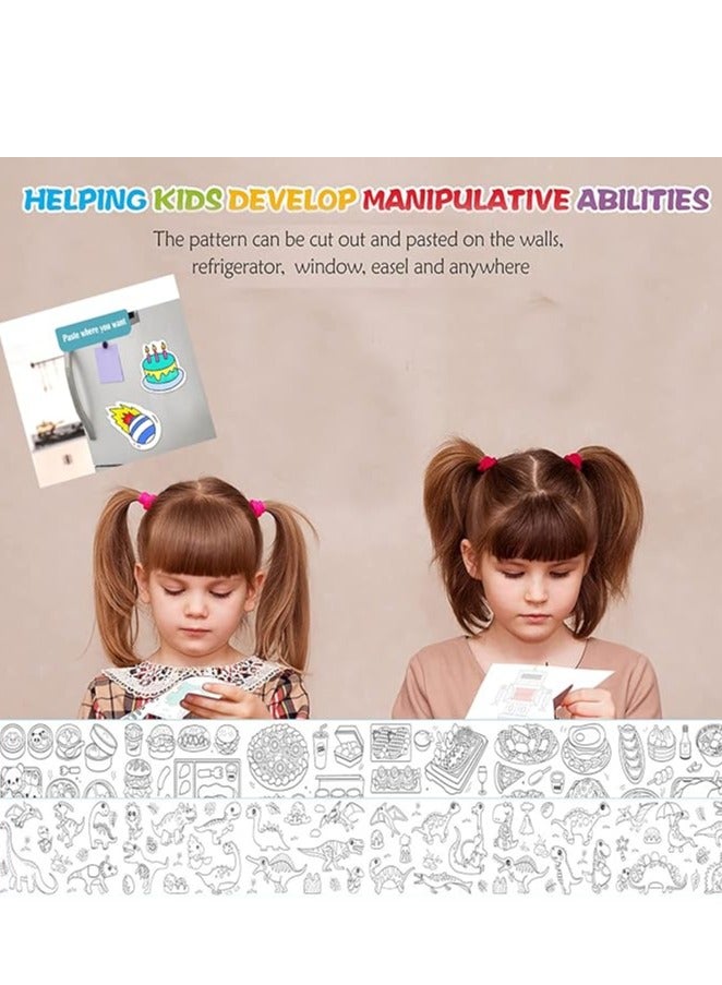 Generic 300x30cm Kids Drawing Paper Roll, Coloring Paper Roll Painting Color Filling Paper, Coloring Poster Drawing Roll Coloring Book DIY Art Crafts for Preschool Kindergarten Classroom - Image 2