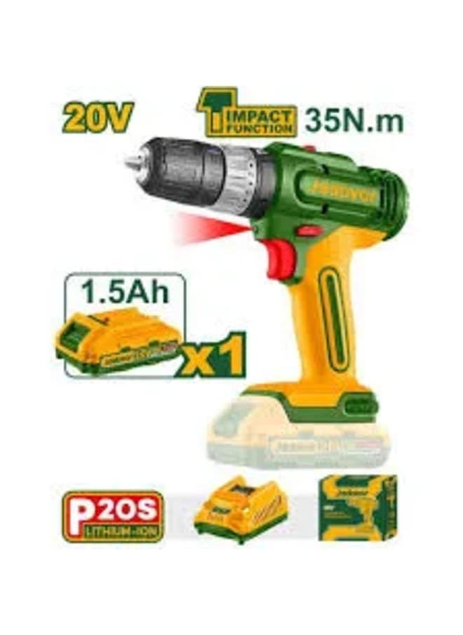 Jadever 20V Cordless Hammer Drill with Battery and Charger  - Image 1