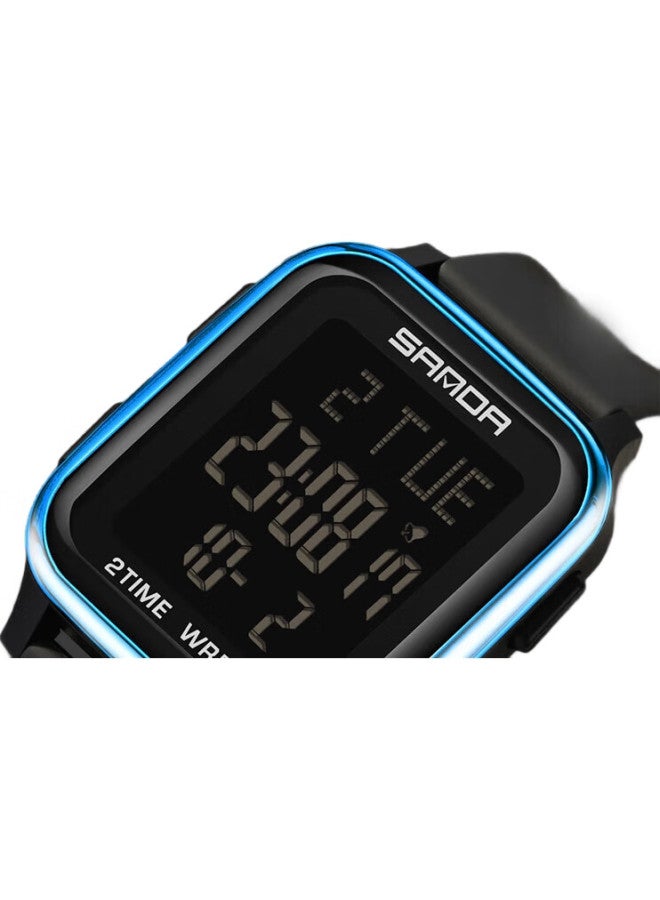 Sanda Men'S Student Waterproof Luminous Large Digital Timer Watch For Middle School, High School, Children And Teenagers, Electronic Watch 6211 Black - Image 3