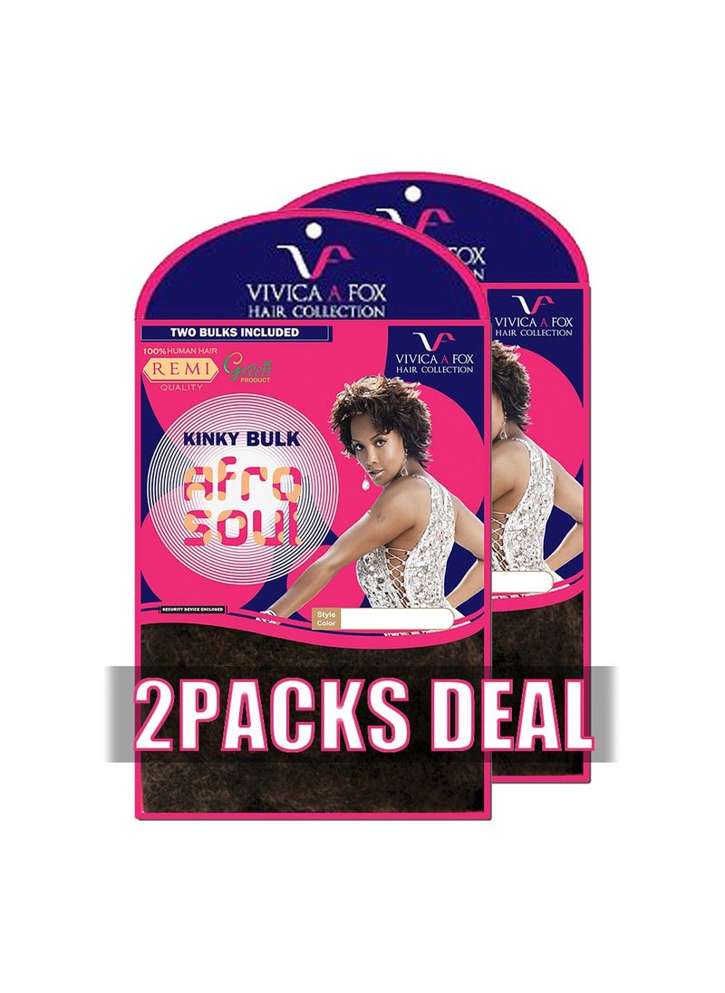 VIVICA A. FOX 2PACKS DEAL VIVICA A FOX 100 HUMAN HAIR REMI AFRO SOUL KINKY BULK 16  HKBK16V 99J 