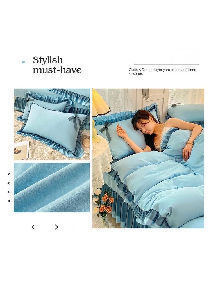 Bluejw Simple Solid Color Washable Bed Sheet And Duvet Cover Set  - Image 2