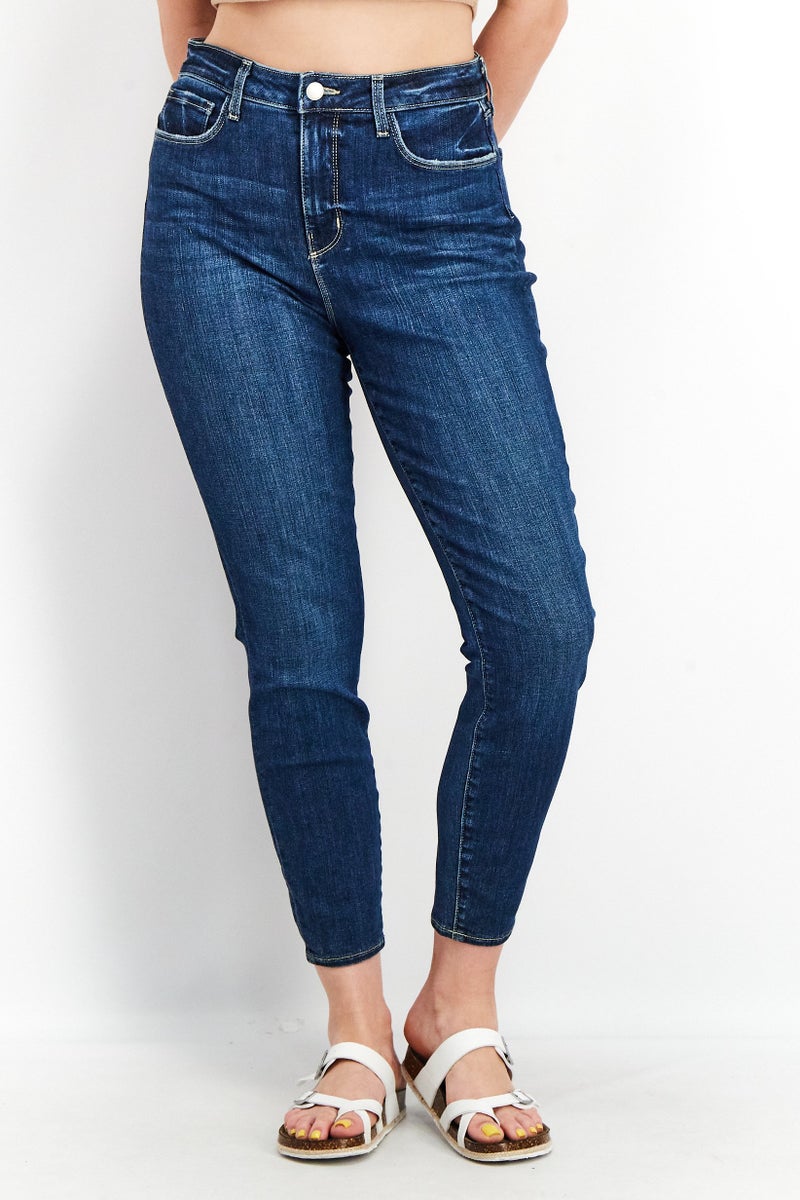 L'agence Women Skinny Fit Washed Non-Stretchable Jeans, Blue - Image 1