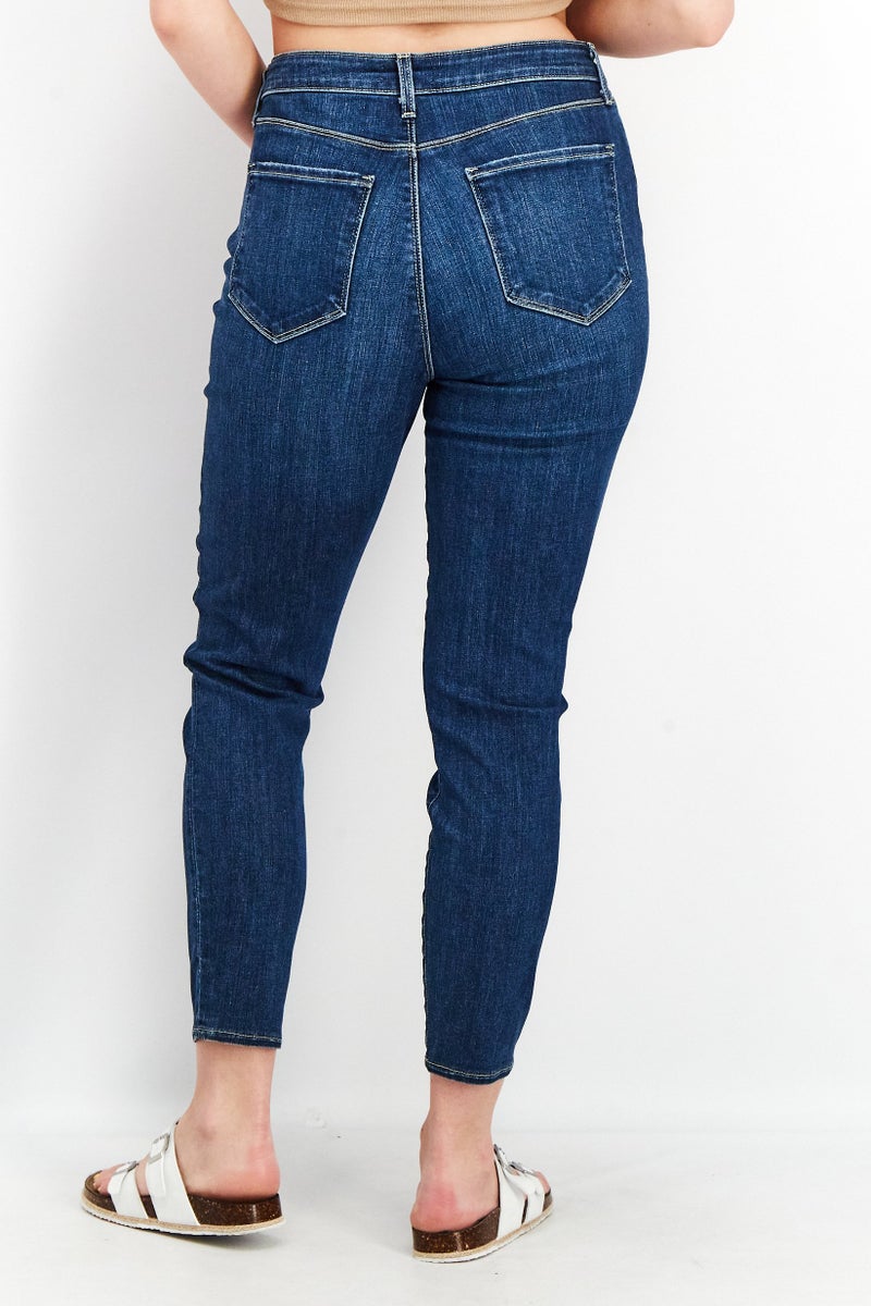 L'agence Women Skinny Fit Washed Non-Stretchable Jeans, Blue - Image 4