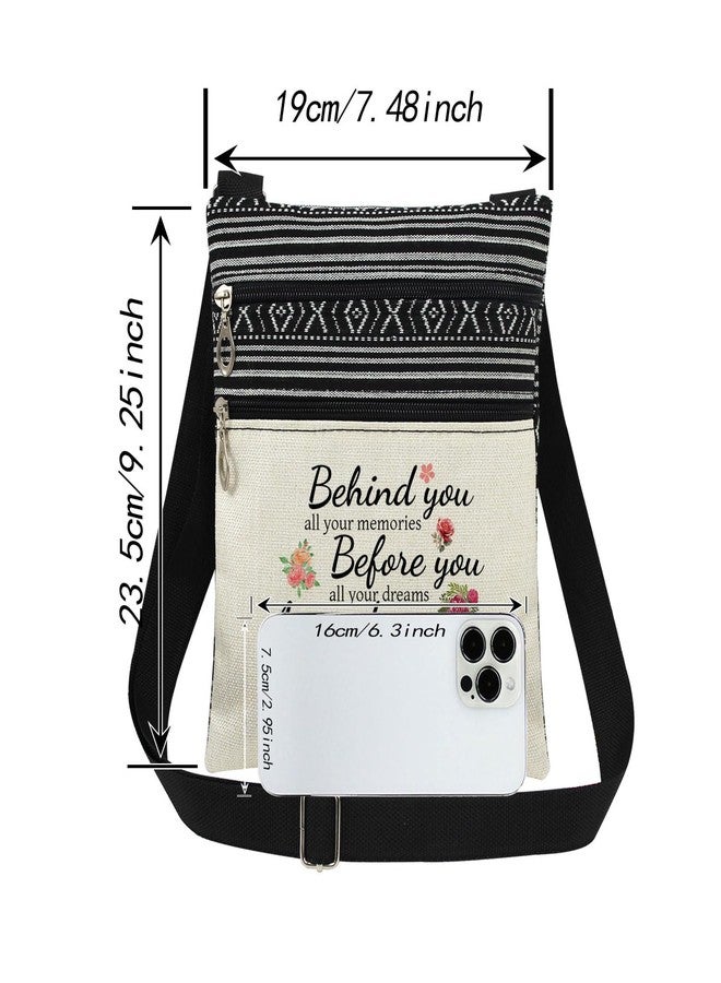 XiaoGalaee Inspirational Quote Crossbody Bag Uplifting Words about Memories Dreams and Love with Floral Design Purse Women Adjustable Strap Messenger Bag Encouraging Gift for Sister or Friend - Image 4
