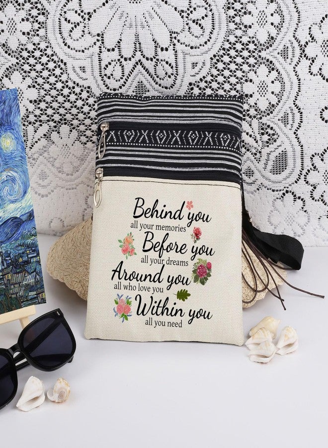 XiaoGalaee Inspirational Quote Crossbody Bag Uplifting Words about Memories Dreams and Love with Floral Design Purse Women Adjustable Strap Messenger Bag Encouraging Gift for Sister or Friend - Image 3
