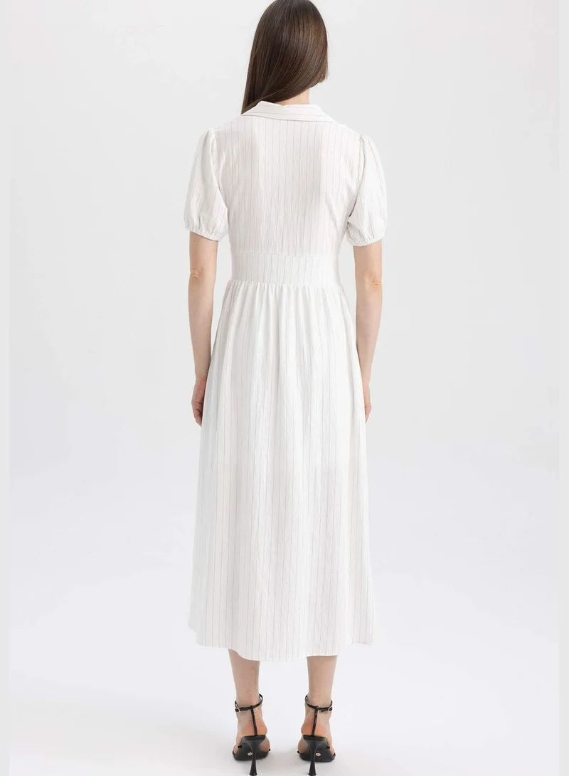 DeFacto Striped Button-Down Dress