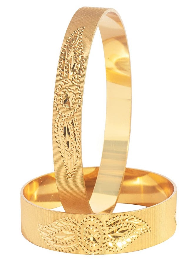 Bodha Traditional Indian Gold Plated Traditional Designer Bangles for Women SJ_3360_2.4 (Brass, 2.4) - Image 2