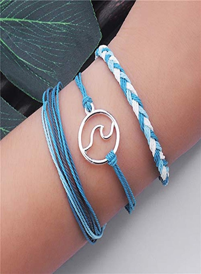 Softones VSCO String Wave Bracelets for Women Handmade Colorful Waterproof Adjustable Braided Beach Bracelet Set for Women - Image 2