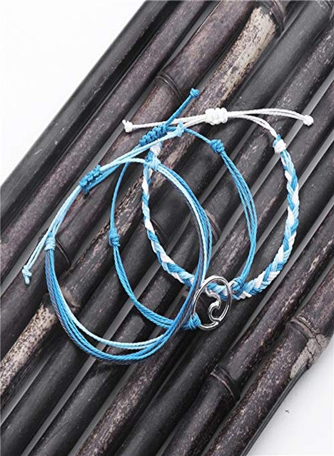Softones VSCO String Wave Bracelets for Women Handmade Colorful Waterproof Adjustable Braided Beach Bracelet Set for Women - Image 3