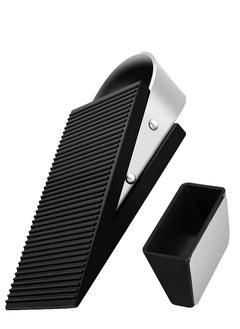 Generic Heavy Duty Door Stopper, Rubber Wedge,304 Stainless Steel Security Door Stops,Suitable for All Floor Surfaces, with Hangers for Easy Storage (1, Black)  - Image 1