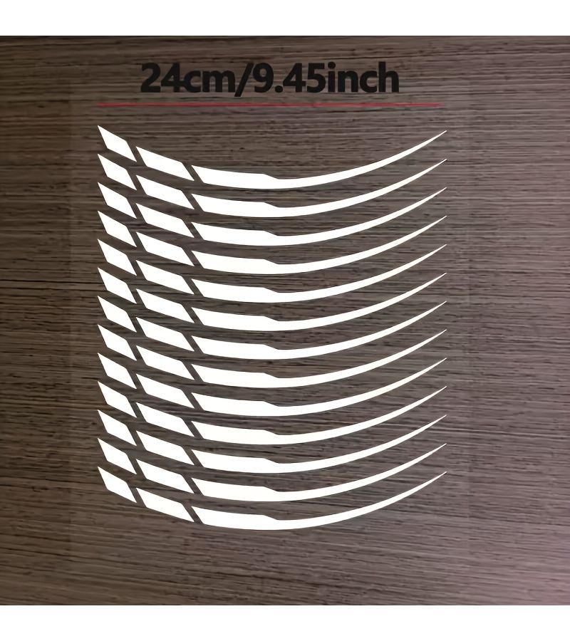 Silvery 13pcs Vinyl Sticker Set for Car Motorcycle Bicycle Wheels - Image 2