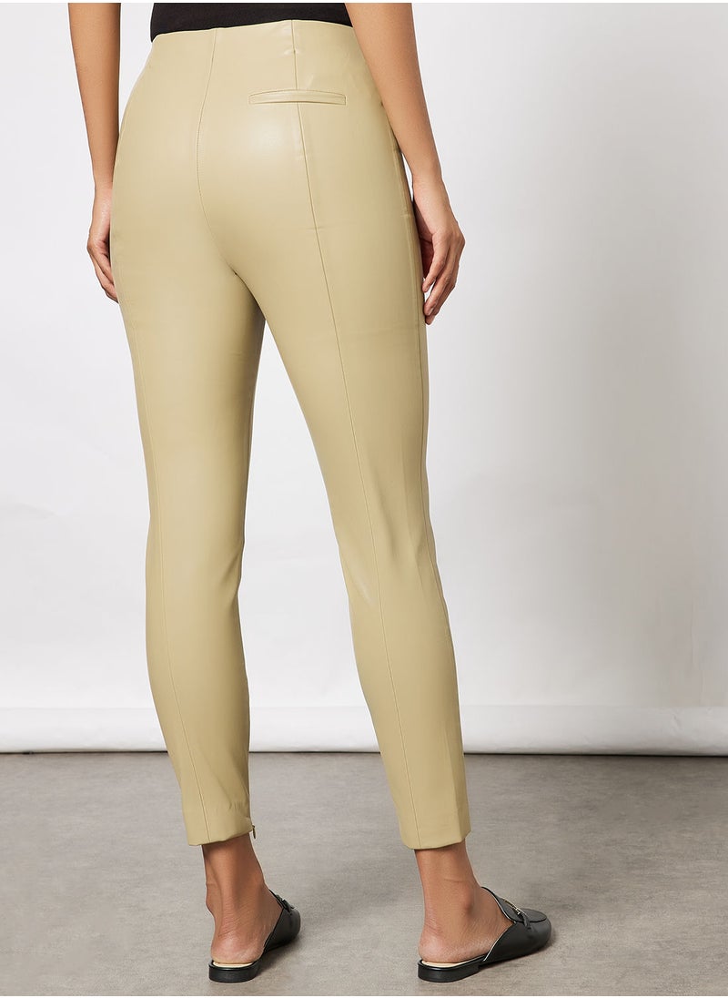 MANGO - Faux Leather Leggings - Image 1