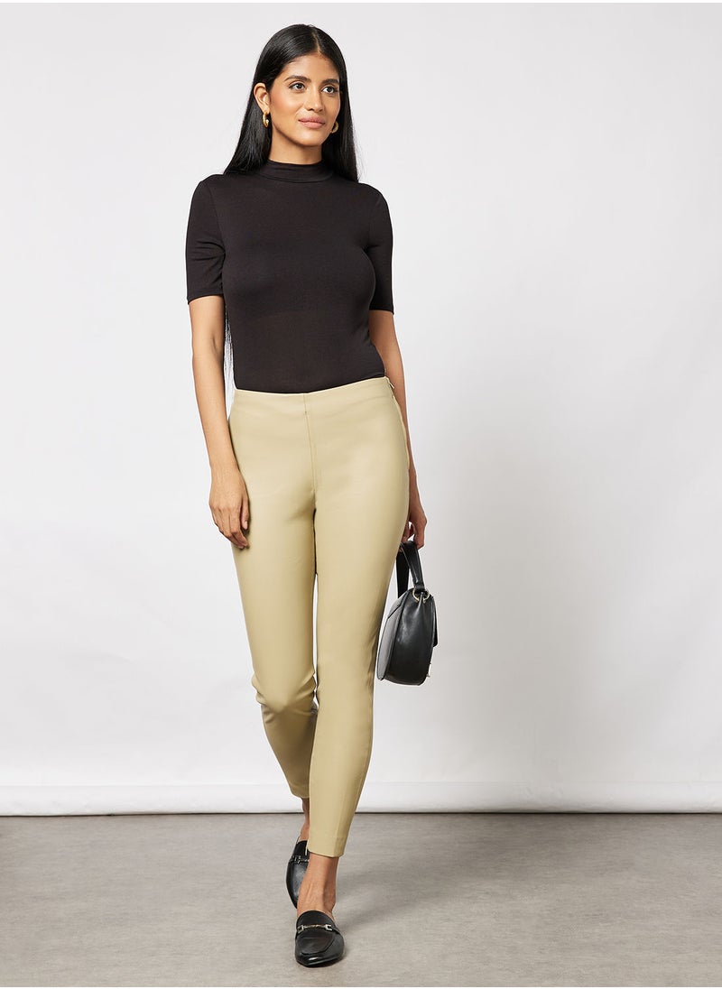 MANGO - Faux Leather Leggings - Image 1