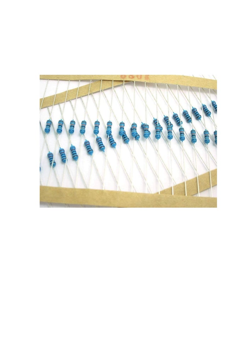 1/4W Metal Film Resistor, 5 Colour Ring Band 1% Ω Ohms Tolerance, For Electrical DIY Pack of 50 (1/4W 1.2KΩ (1200ohms))  - Image 1