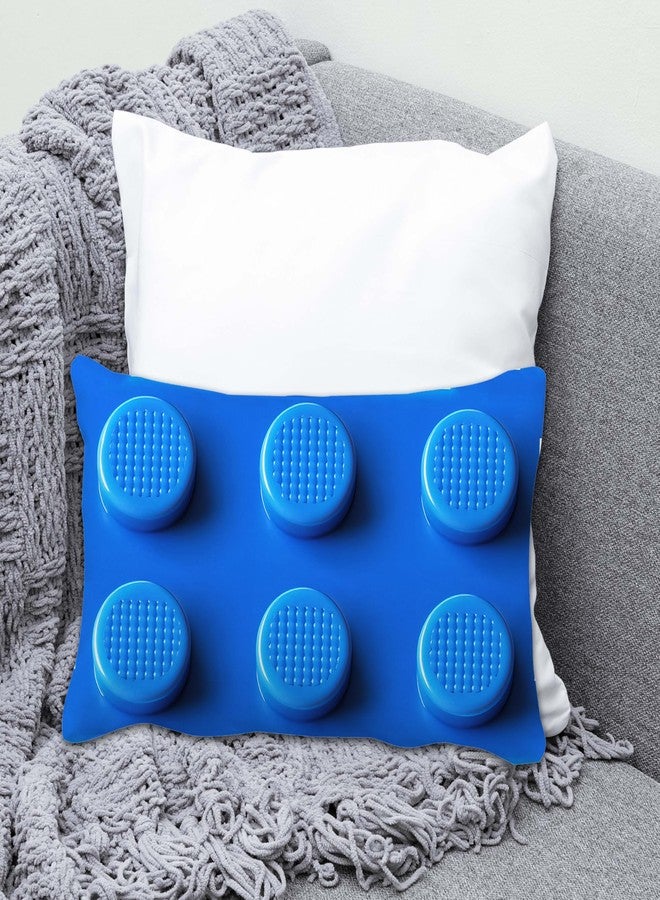 decorbox Blue Building Brick Print 12x20 Inch Throw Pillow Cover Game Lover Kid Toy Construction Block Pattern Decorative Cushion Case Home Room Decor Boy Girl Playroom Themed Novelty Gift Pillowcase - Image 3