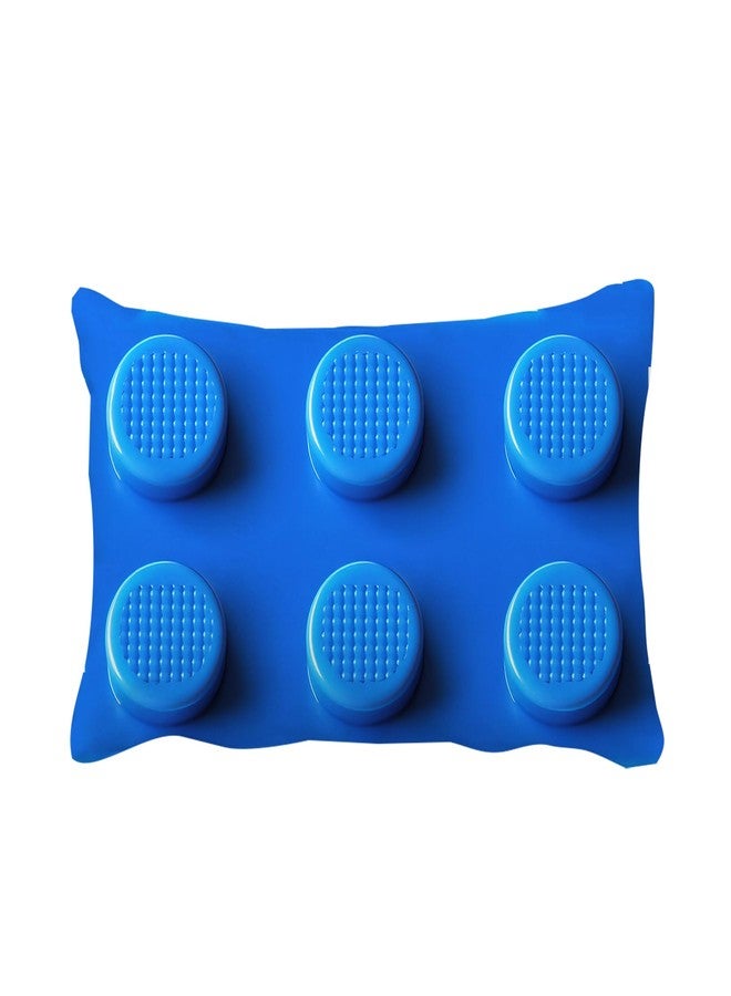 decorbox Blue Building Brick Print 12x20 Inch Throw Pillow Cover Game Lover Kid Toy Construction Block Pattern Decorative Cushion Case Home Room Decor Boy Girl Playroom Themed Novelty Gift Pillowcase - Image 4