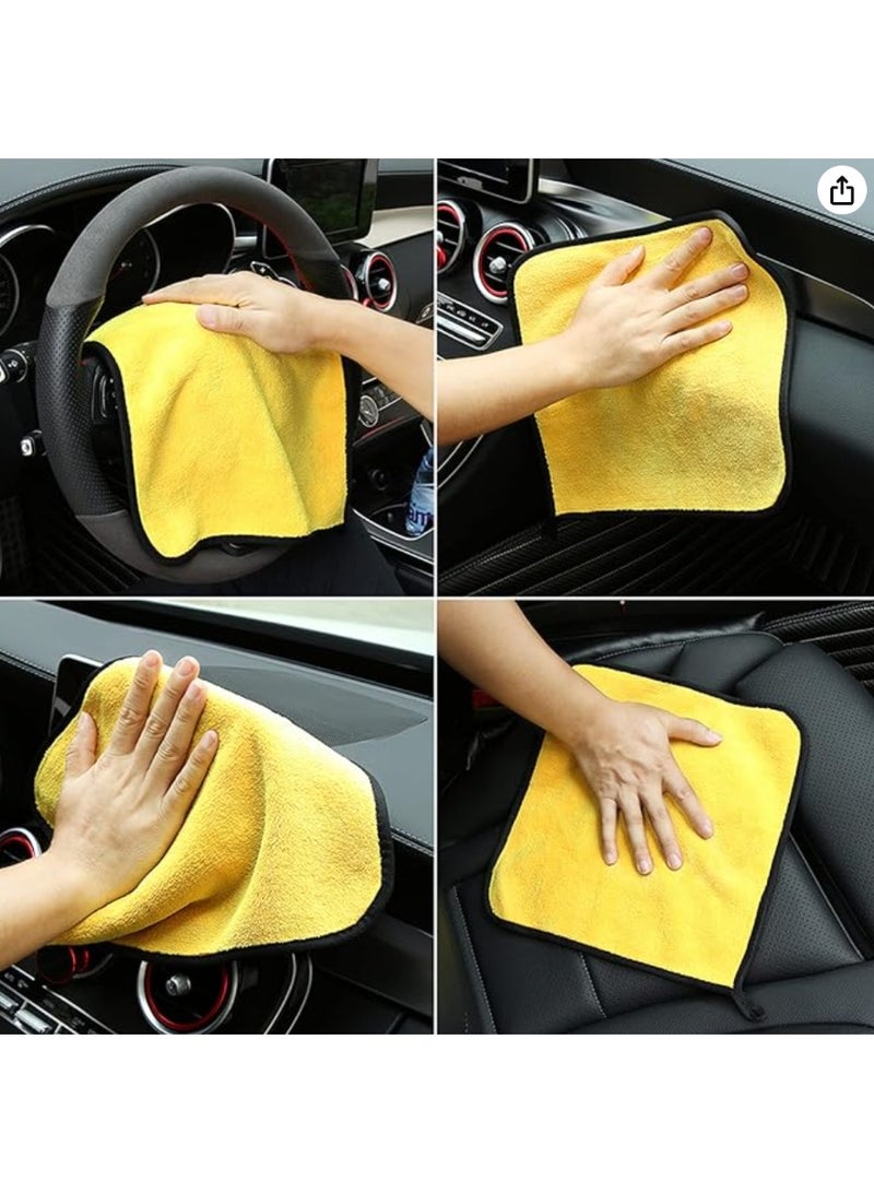 منشفة تنظيف سيارات من الألياف الدقيقة، مقاس 40*40 سم، منشفة تجفيف سيارات سريعة الامتصاص لغسل وتجفيف السيارات والمطابخ والزجاج - Image 5