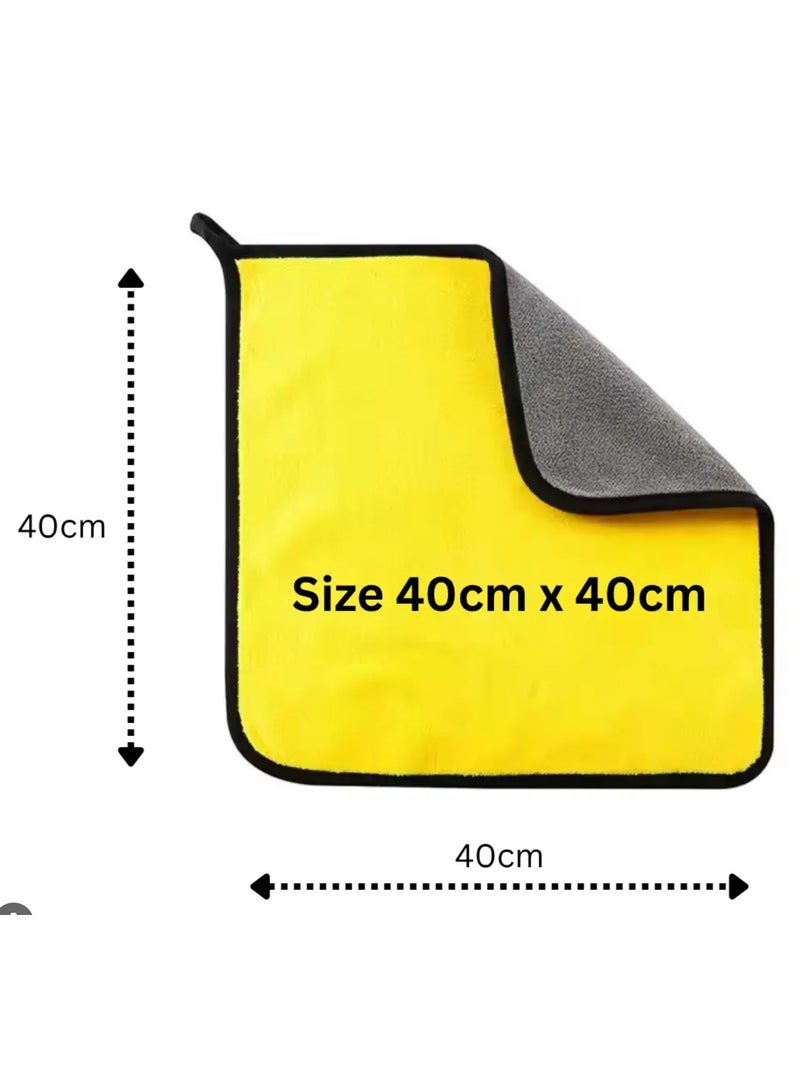 منشفة تنظيف سيارات من الألياف الدقيقة، مقاس 40*40 سم، منشفة تجفيف سيارات سريعة الامتصاص لغسل وتجفيف السيارات والمطابخ والزجاج - Image 2