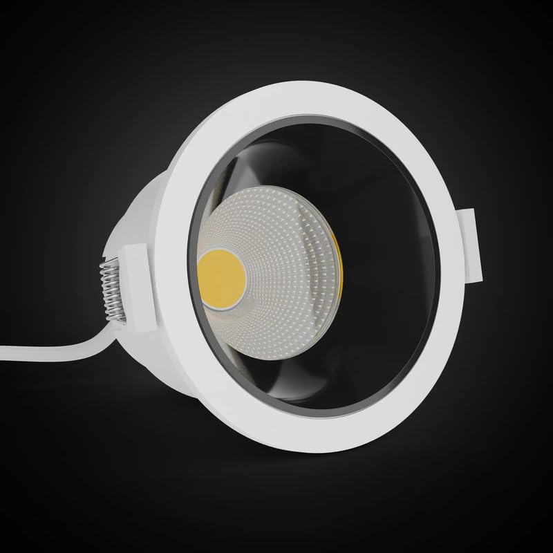 Harold Electricals 18W Alpha Series Concealed COB Spotlight | Recessed Ceiling LED Light - White Body(Black Reflector) Neutral White Light - Image 3