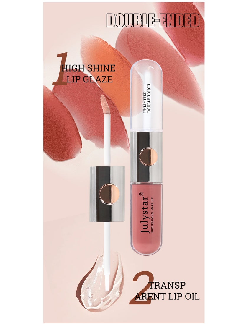Julystar Double-Ended Lip Gloss – High Shine Glaze & Transparent Lip Oil  - Image 2