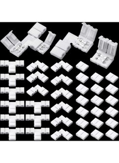 40 Pieces 2 Pin LED Strip Connectors Lights Connector T Shape L Shape Gapless Solderless Connectors LED Adapter Light Extension Connectors for 3528 2835 SMD RGB LED Strip Light 8 mm