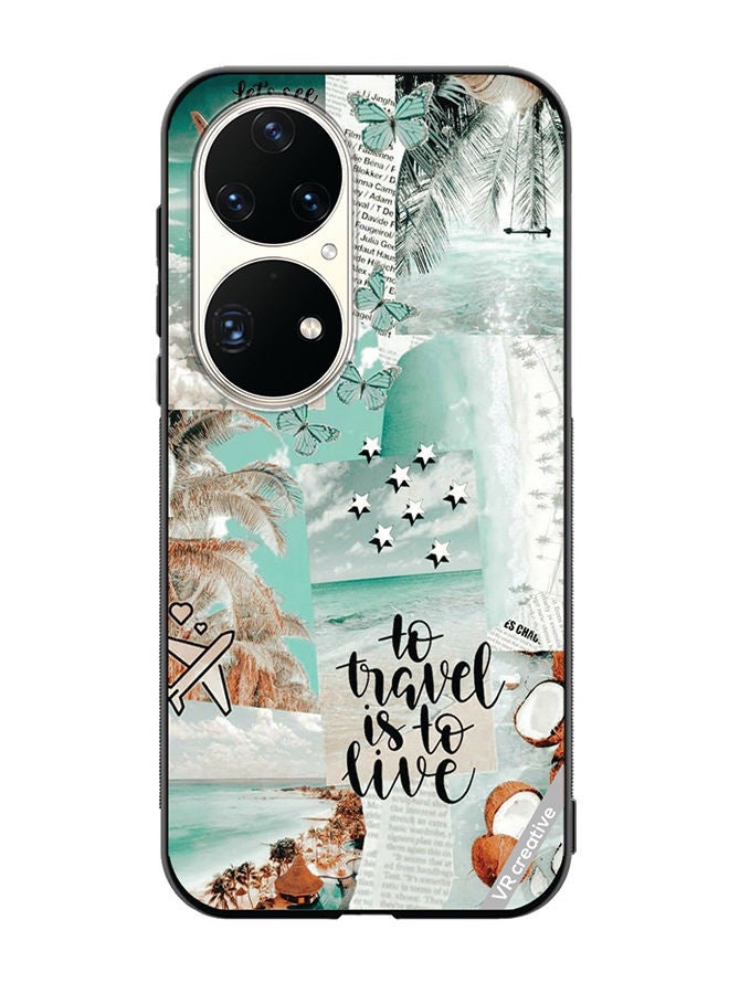 VR CREATIVE Protective Case Cover For Huawei P50 Pro To Tavel Is To Live Design Multicolour - Image 1