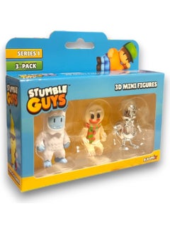 Stumble Guys Series 1 - 3D Mini 3 Figure Set - 3 Frost Yeti Gingerbread Hatchling - 5 cm