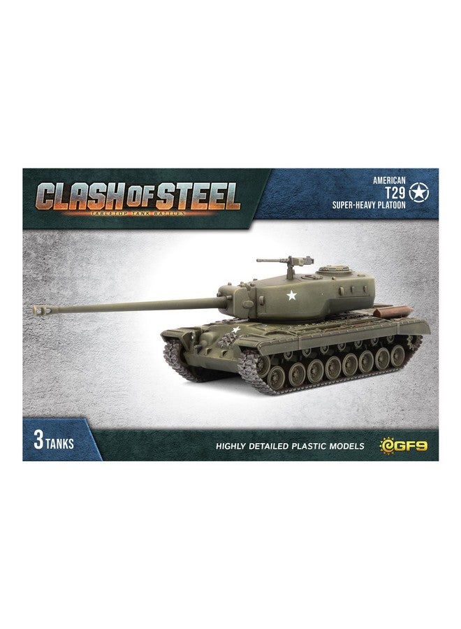 Gale Force Nine Clash Of Steel: Tabletop Tank Battles - American T29 Super-Heavy Platoon - Image 5