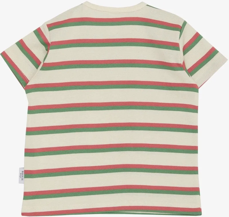Breeze Boy's T-Shirt Patchwork Striped 1-4 Years, Cream