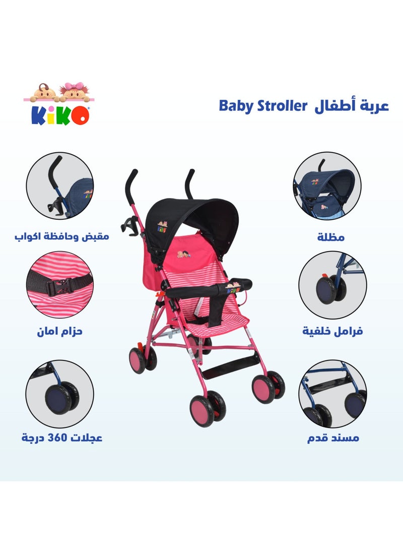 Kiko Comfortable Stroller 6 Wheels (6+) - Pink - Image 3