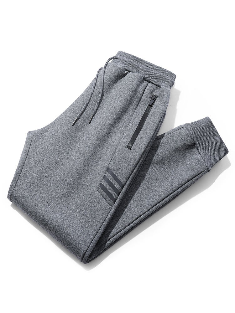 سروال رياضي شتوي للرجال سميك دافئ مبطن بالفليس واسع فضفاض مع ربط عند الكاحل مبيعات مباشرة من المصنع - Image 5