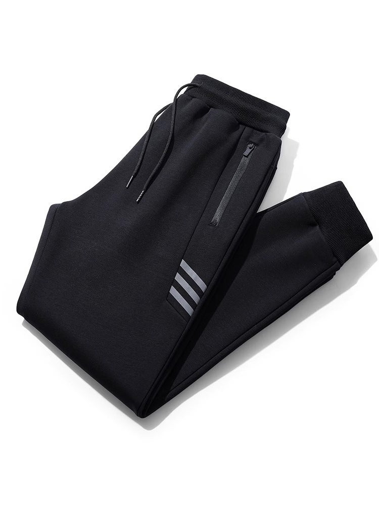 سروال رياضي شتوي للرجال سميك دافئ مبطن بالفليس واسع فضفاض مع ربط عند الكاحل مبيعات مباشرة من المصنع - Image 3