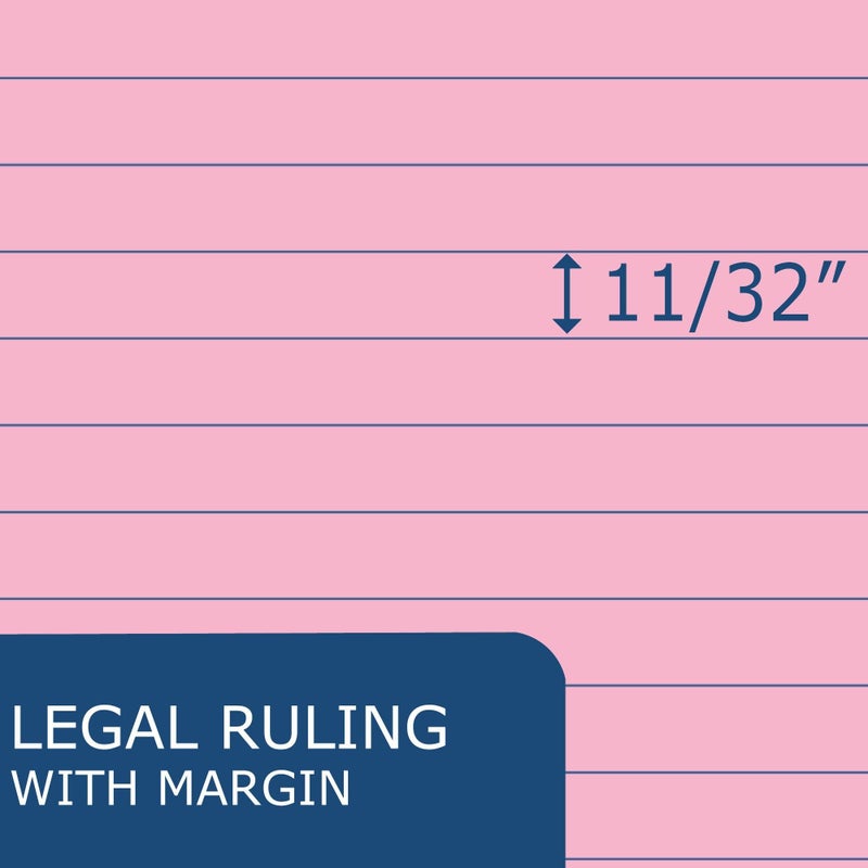ROARING SPRING Enviroshades Recycled Colored Legal Pads, Pink, 3 Pack, 8.5" x 11", Legal Ruled, 50 Sheets Per Pad, 15 lb Perforated Paper, Made in USA - Image 4